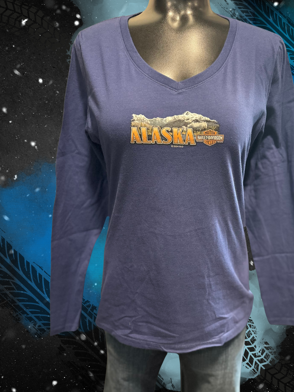 WMNS WILDLIFE LAKE - LONG SLEEVE V-NECK - NAVY BLUE