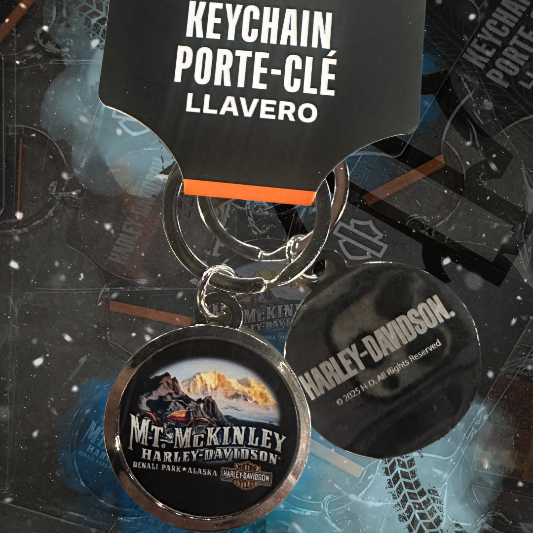MC & Mountains Harley Custom Keychain