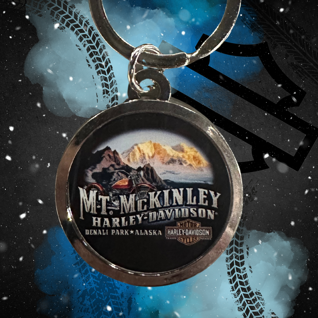 MC & Mountains Harley Custom Keychain