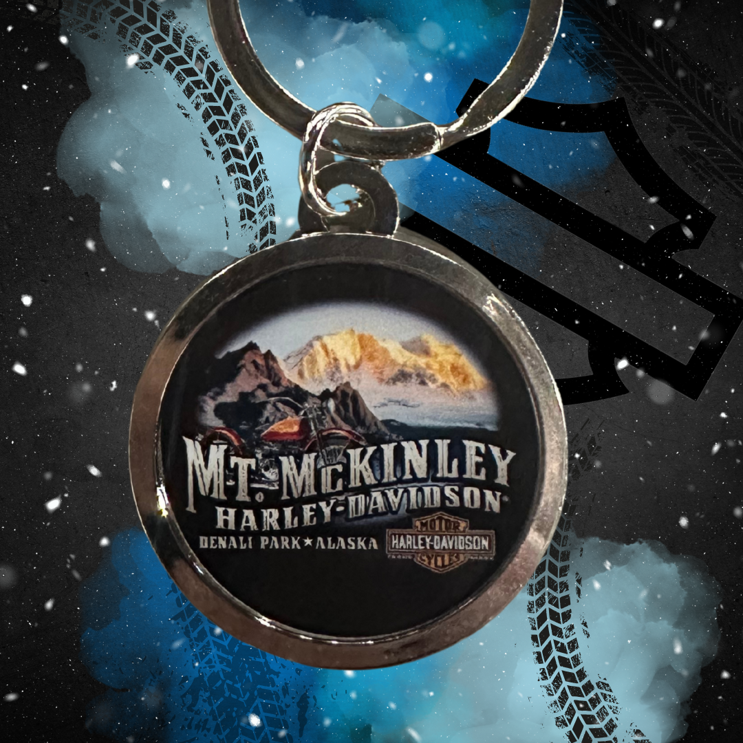MC & Mountains Harley Custom Keychain