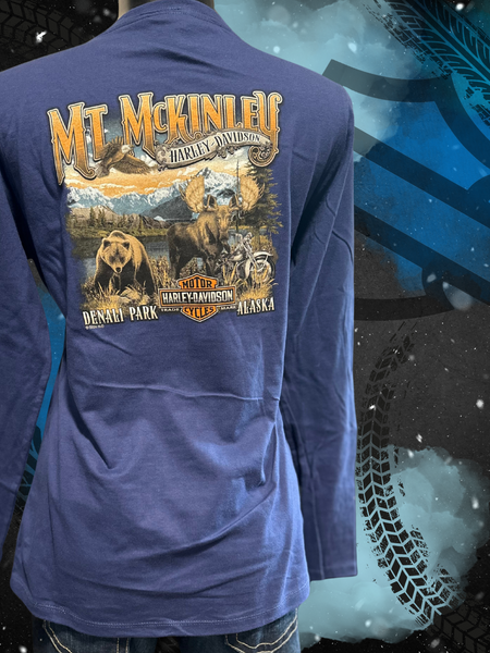WMNS WILDLIFE LAKE - LONG SLEEVE V-NECK - NAVY BLUE