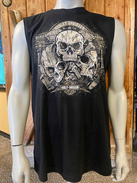 TRI SKULL ADT SLVLS T BLACK