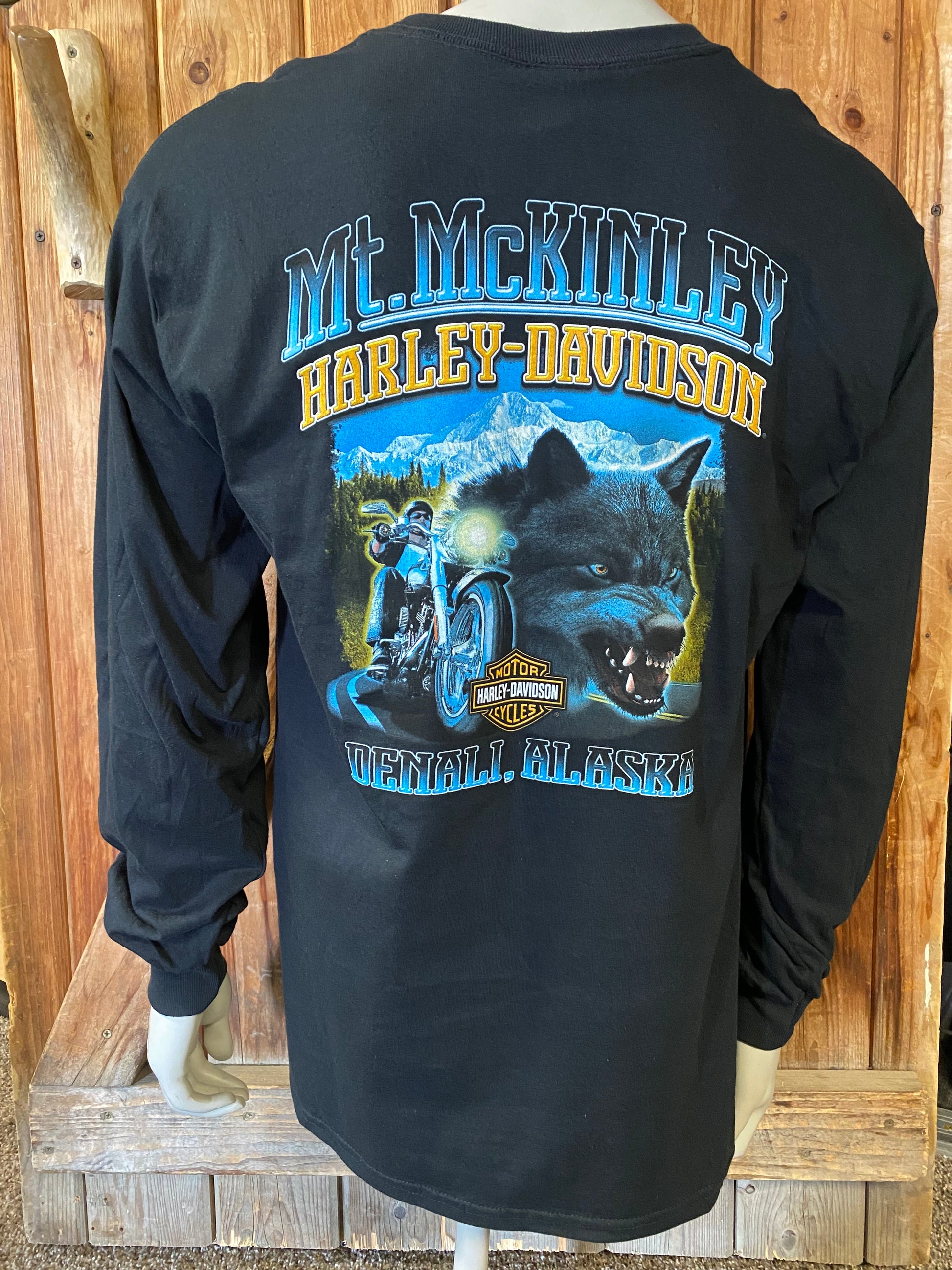 STATE OUTLINE - SNARLING WOLF - LONG SLEEVE MENS