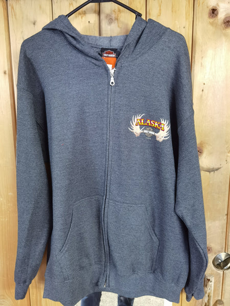 MOOSE ON MC- ZIP HOODIE MENS - GREY
