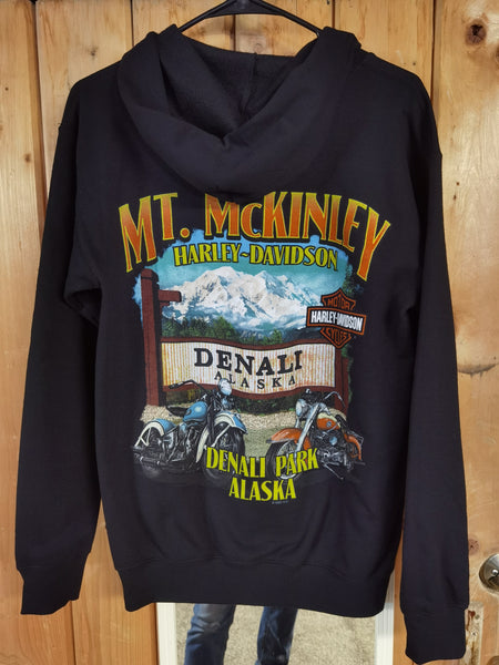 DENALI PARK SIGN ZIP HOODIE - BLACK