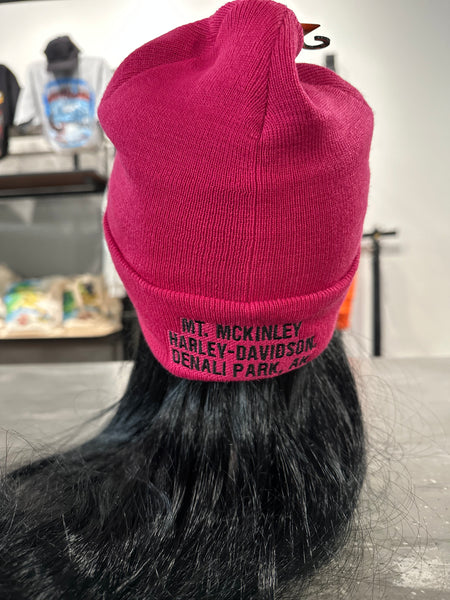 Custom Harley-Davidson Cuffed Text Beanie - Hot Pink