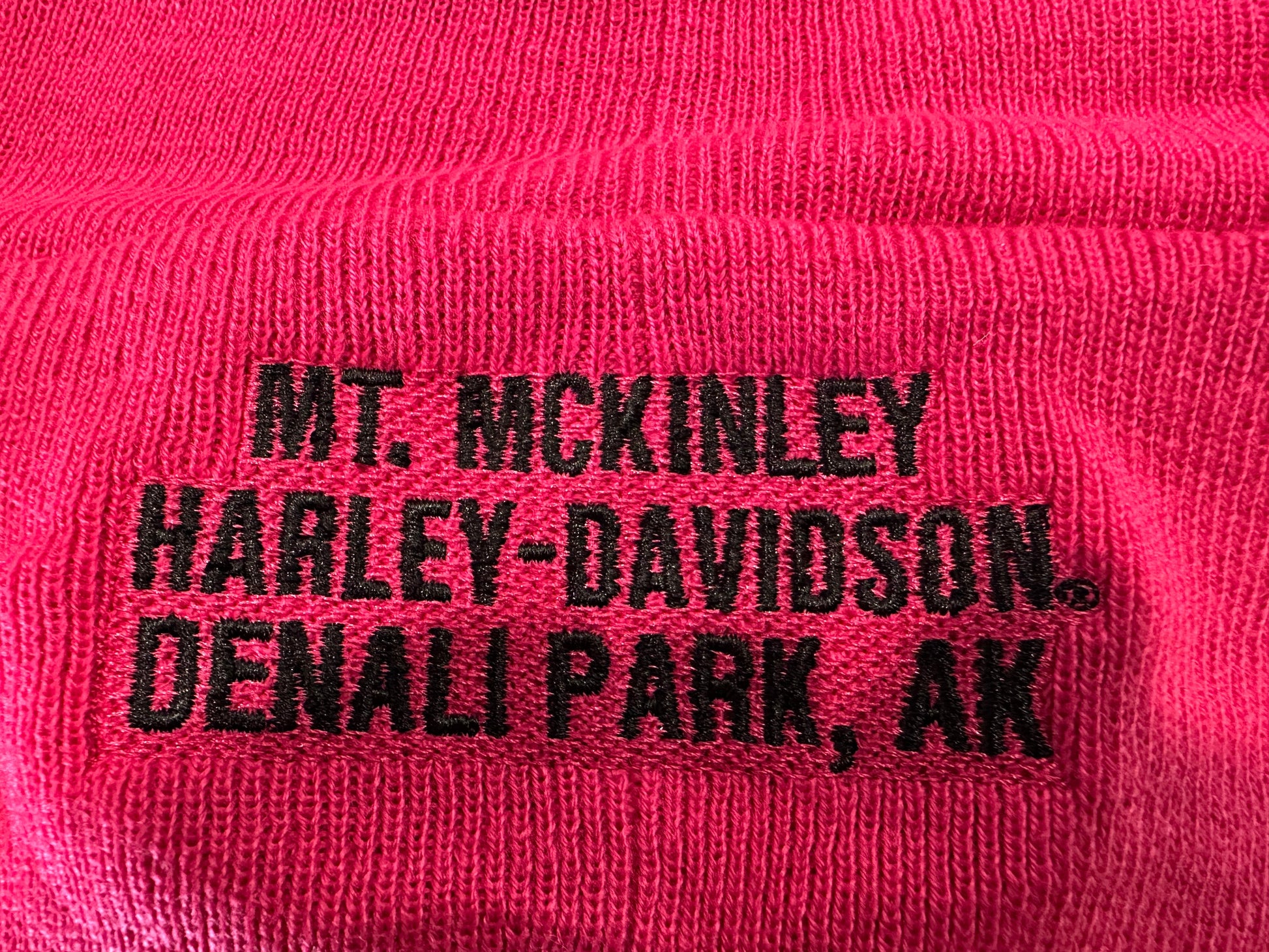 Custom Harley-Davidson Cuffed Text Beanie - Hot Pink